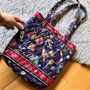 Vintage Vera Bradley Open Tote Regatta Nautical Theme Bag 12”x11”